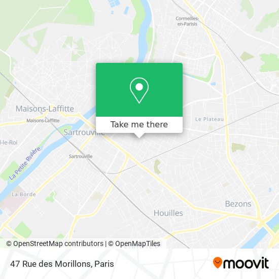 Mapa 47 Rue des Morillons