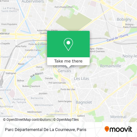 Mapa Parc Départemental De La Courneuve