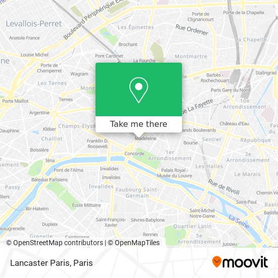 Mapa Lancaster Paris
