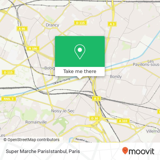 Super Marche ParisIstanbul map