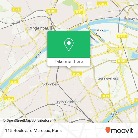 Mapa 115 Boulevard Marceau