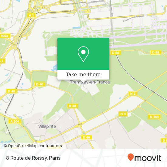 Mapa 8 Route de Roissy