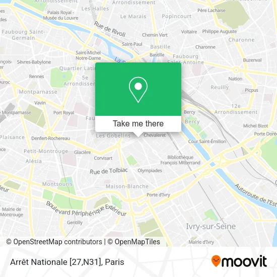 Arrêt Nationale [27,N31] map