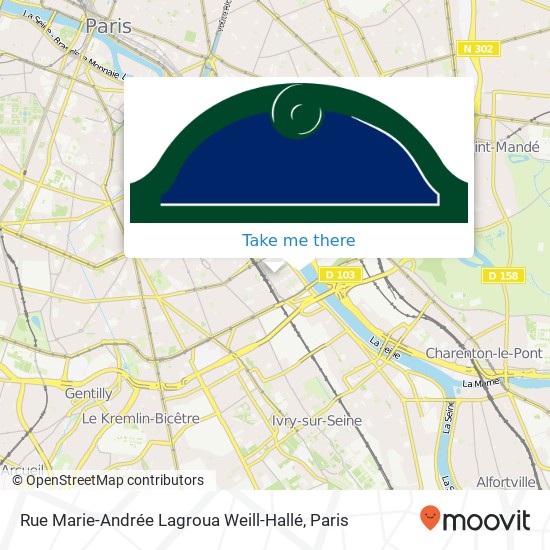 Mapa Rue Marie-Andrée Lagroua Weill-Hallé