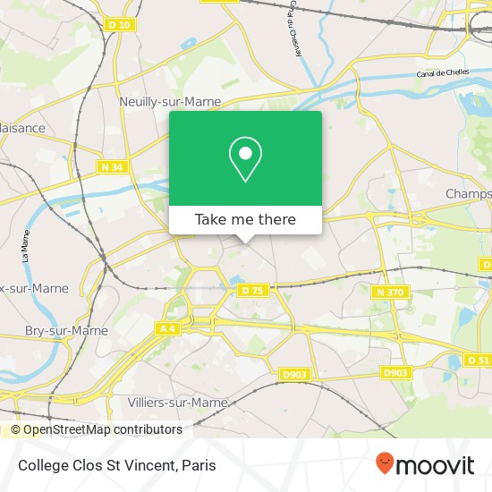 College Clos St Vincent map