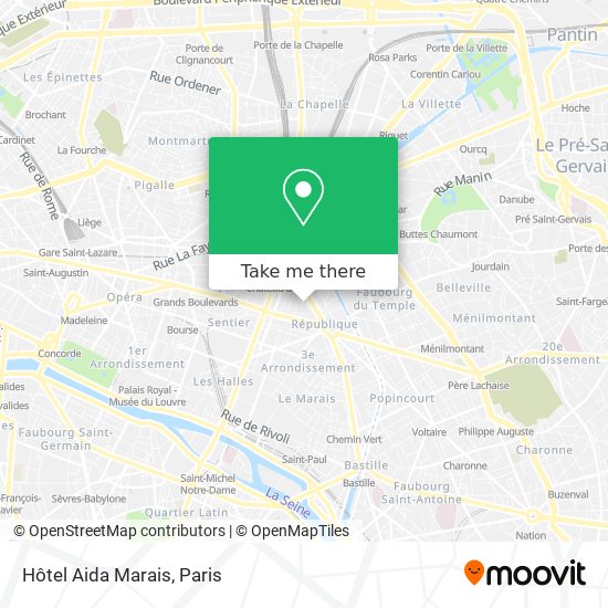 Hôtel Aida Marais map