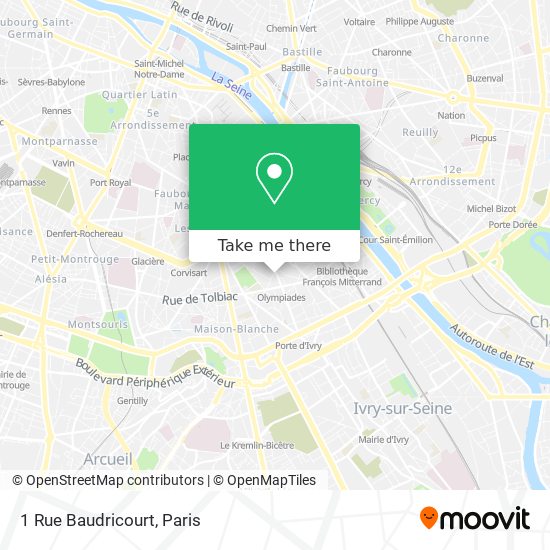 Mapa 1 Rue Baudricourt