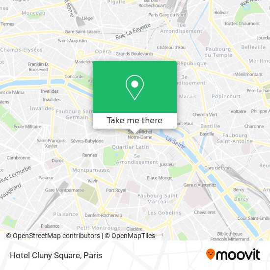 Hotel Cluny Square map