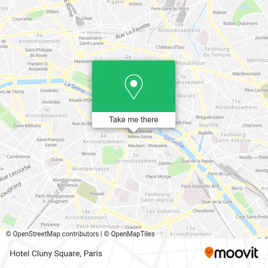 Hotel Cluny Square map