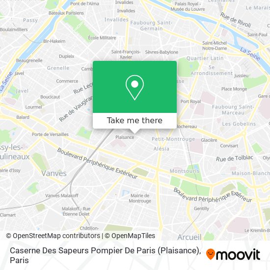 Mapa Caserne Des Sapeurs Pompier De Paris (Plaisance)