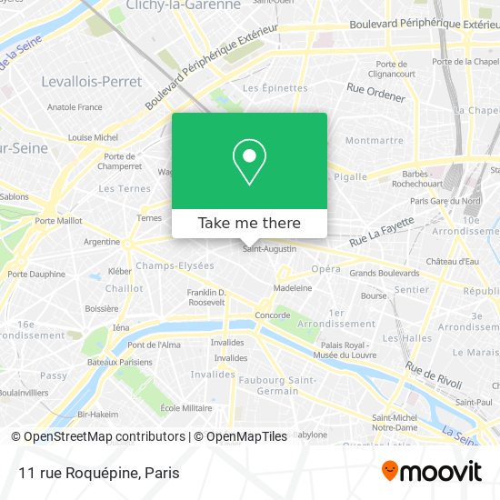 Mapa 11 rue Roquépine