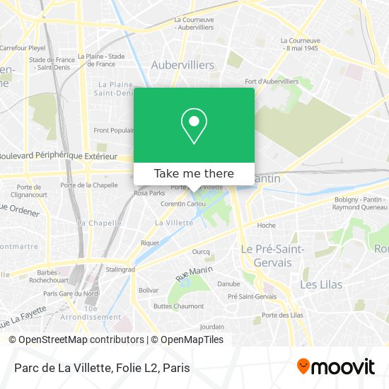 Parc de La Villette, Folie L2 map
