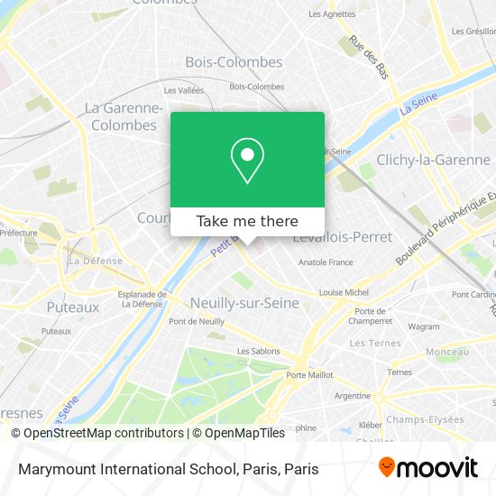 Mapa Marymount International School, Paris