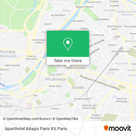 Aparthotel Adagio Paris XV map