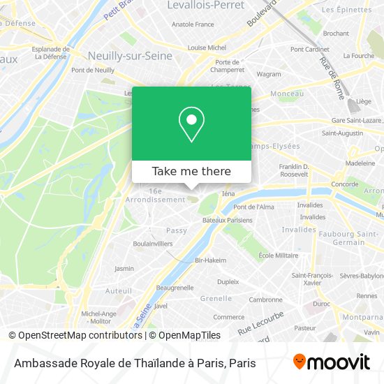 Ambassade Royale de Thaïlande à Paris map