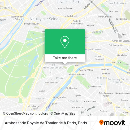 Ambassade Royale de Thaïlande à Paris map