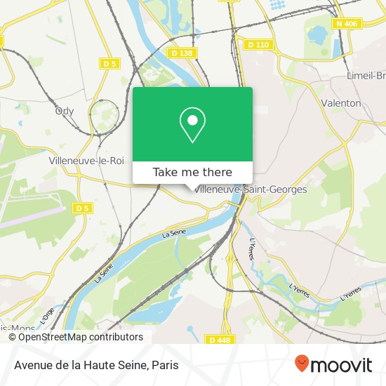 Mapa Avenue de la Haute Seine