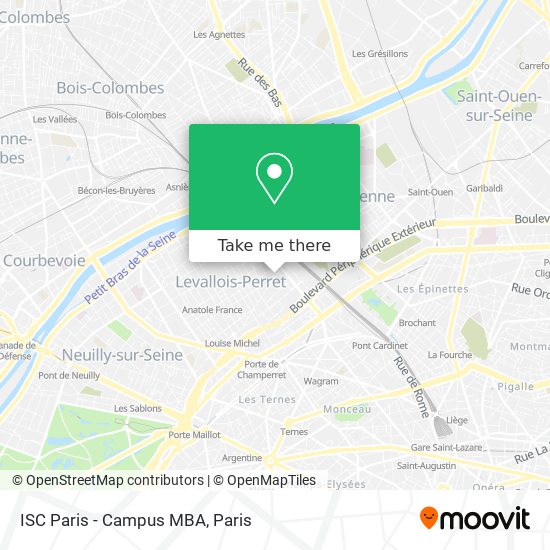 Mapa ISC Paris - Campus MBA