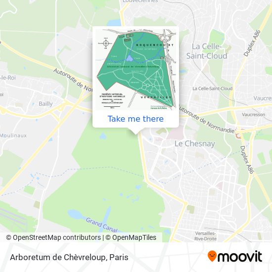 Arboretum de Chèvreloup map