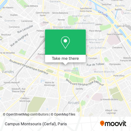 Mapa Campus Montsouris (Cerfal)