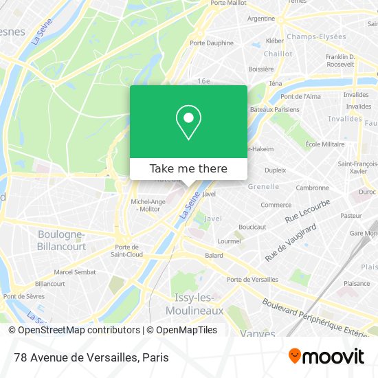Mapa 78 Avenue de Versailles