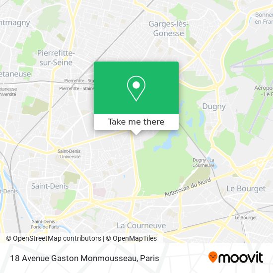 Mapa 18 Avenue Gaston Monmousseau