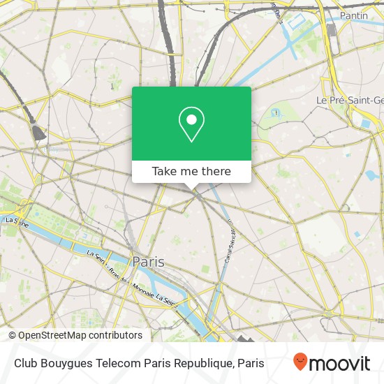 Club Bouygues Telecom Paris Republique map