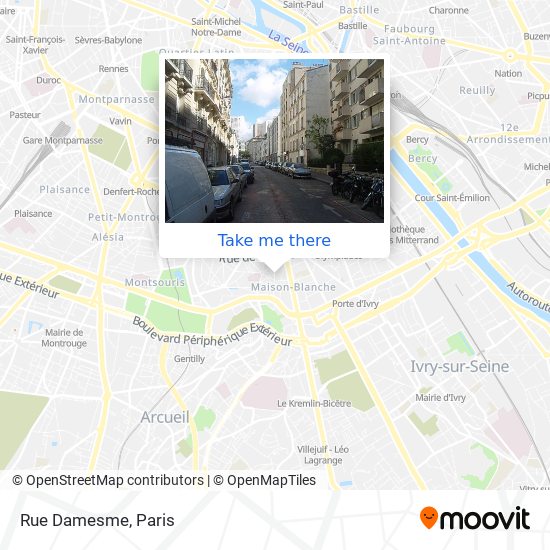 Mapa Rue Damesme