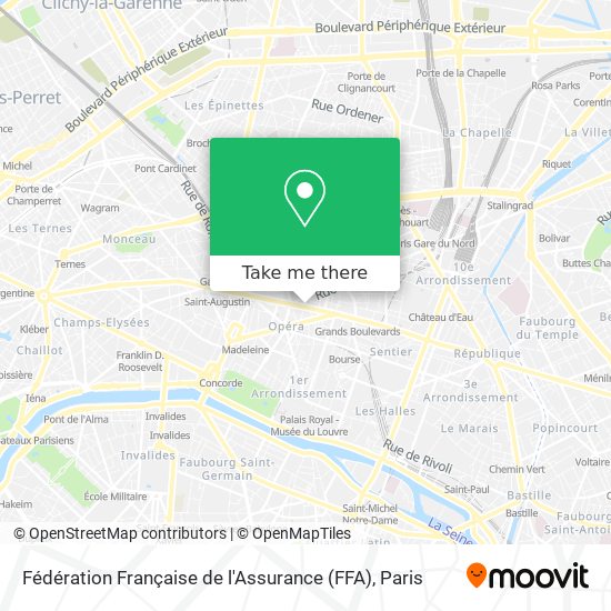 Mapa Fédération Française de l'Assurance (FFA)