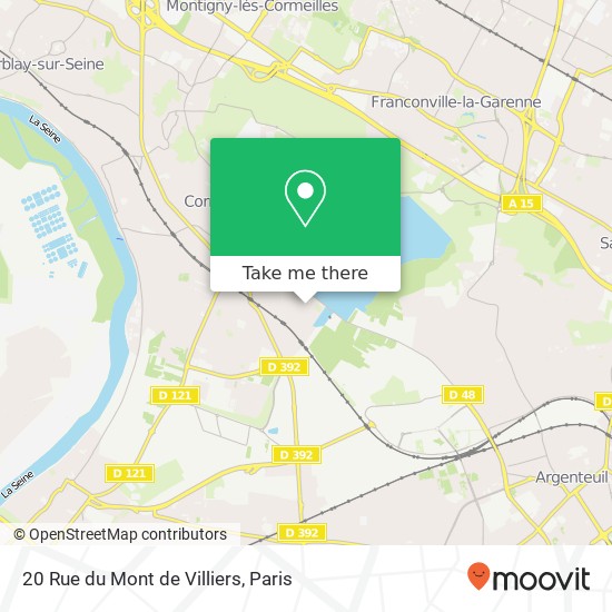 Mapa 20 Rue du Mont de Villiers