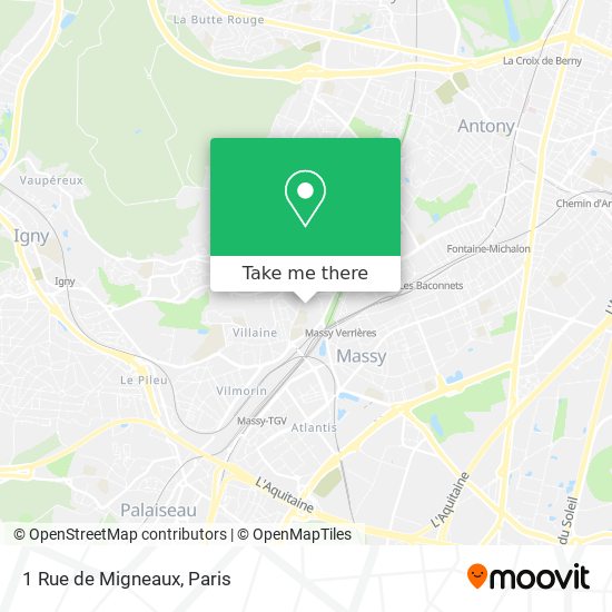 Mapa 1 Rue de Migneaux