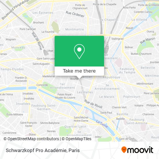 Schwarzkopf Pro Académie map