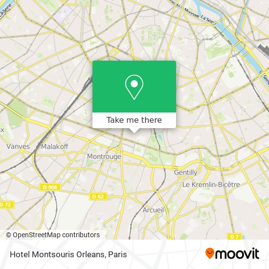 Mapa Hotel Montsouris Orleans