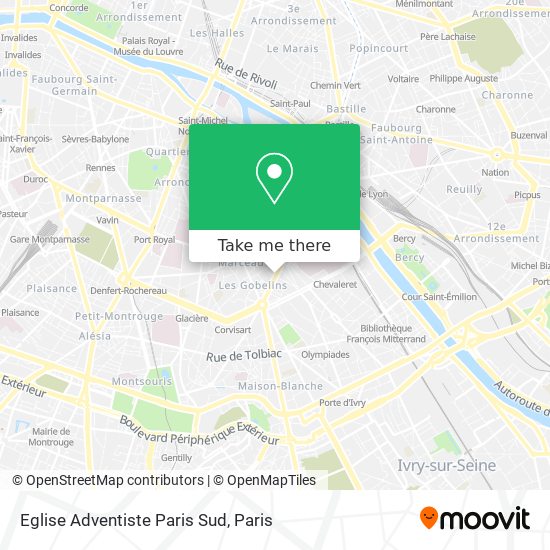 Eglise Adventiste Paris Sud map