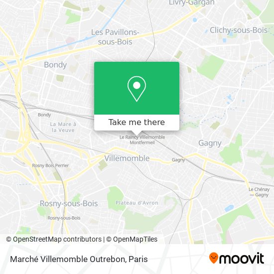 Marché Villemomble Outrebon map