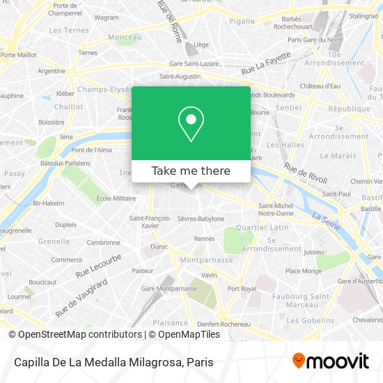 How to get to Capilla De La Medalla Milagrosa in Paris by Metro, Bus, Train  or Light Rail?