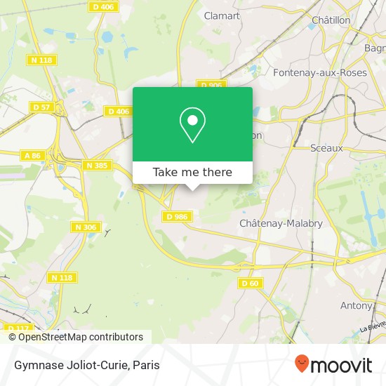 Mapa Gymnase Joliot-Curie