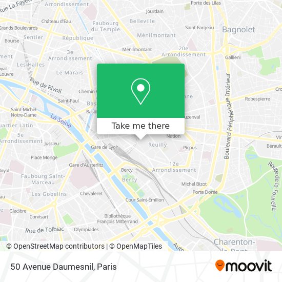 Mapa 50 Avenue Daumesnil