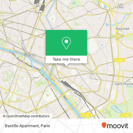 Mapa Bastille Apartment