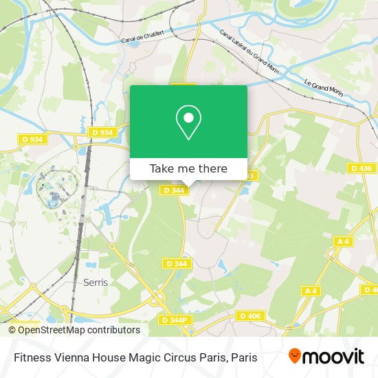 Mapa Fitness Vienna House Magic Circus Paris
