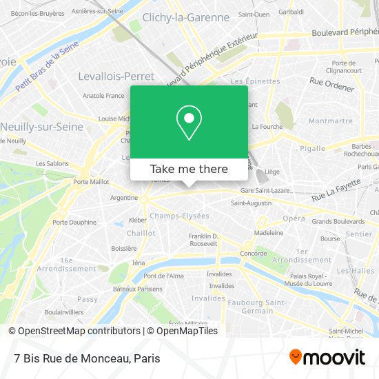 7 Bis Rue de Monceau map