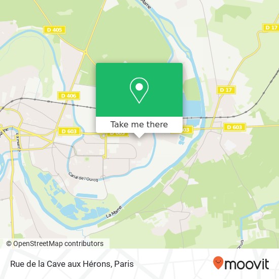 Mapa Rue de la Cave aux Hérons