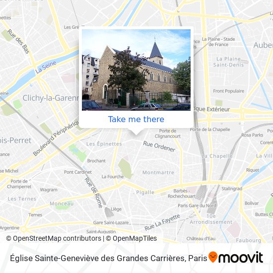 Mapa Église Sainte-Geneviève des Grandes Carrières