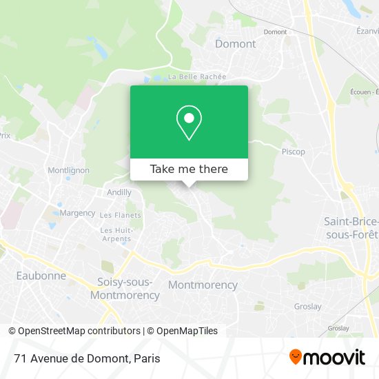 Mapa 71 Avenue de Domont