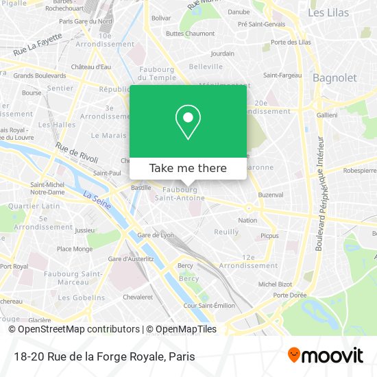 Mapa 18-20 Rue de la Forge Royale