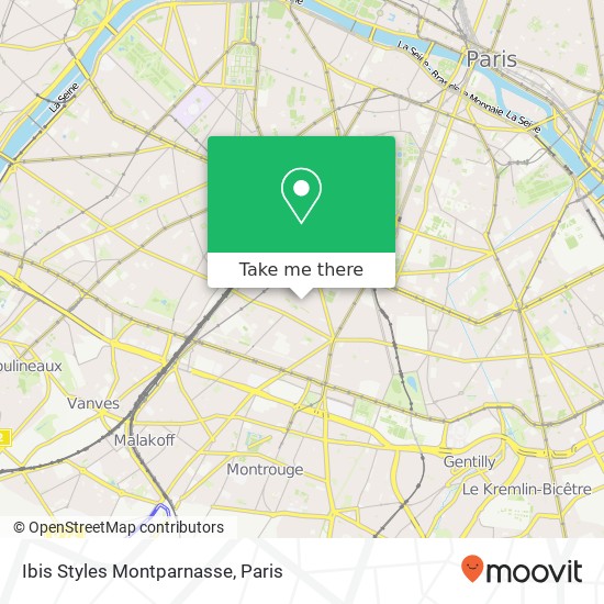 Mapa Ibis Styles Montparnasse