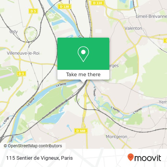 Mapa 115 Sentier de Vigneux
