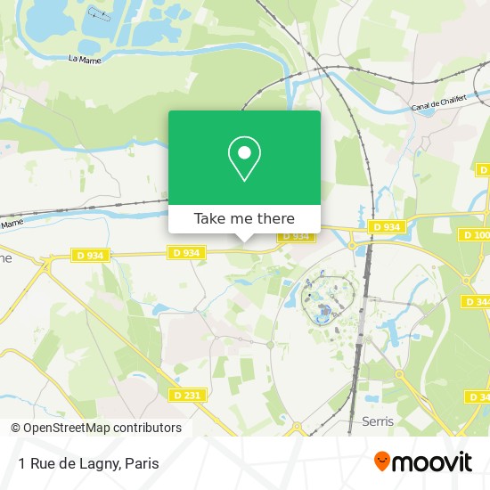 Mapa 1 Rue de Lagny