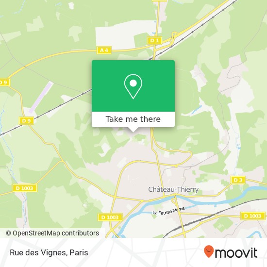 Mapa Rue des Vignes