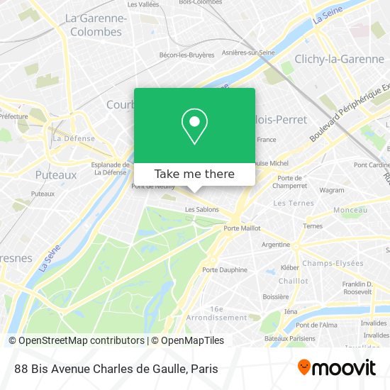 Mapa 88 Bis Avenue Charles de Gaulle